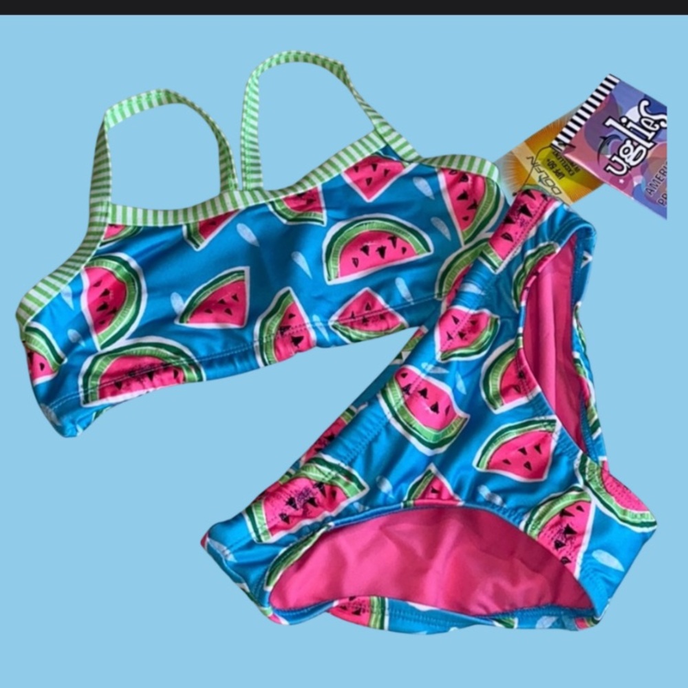 Girls Two 2 Piece Swimsuit Bikini Size 14 Dolfin Uglies‎